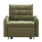 Fauteuil-lit convertible 3-en-1 Whisen, couchage extra long de 80 cm, canapé-lit simple en chenille avec poches de rangement