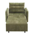 Fauteuil-lit convertible 3-en-1 Whisen, couchage extra long de 80 cm, canapé-lit simple en chenille avec poches de rangement