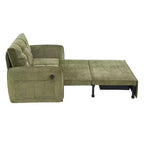 Fauteuil-lit convertible 3-en-1 Whisen, couchage extra long de 80 cm, canapé-lit simple en chenille avec poches de rangement