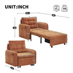 Fauteuil-lit convertible 3-en-1 Whisen, couchage extra long de 80 cm, canapé-lit simple en chenille avec poches de rangement
