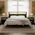 Christopher Knight Home Megan Contemporary Wooden Bed Frame with Rattan Upholstered Headboard