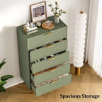 Commode à 5 tiroirs avec tiroirs larges - Meuble de rangement moderne en bois pour chambre, salon, dressing et couloir
