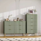 Commode à 5 tiroirs avec tiroirs larges - Meuble de rangement moderne en bois pour chambre, salon, dressing et couloir