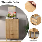 Commode à 5 tiroirs avec tiroirs larges - Meuble de rangement moderne en bois pour chambre, salon, dressing et couloir