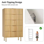 Commode à 5 tiroirs avec tiroirs larges - Meuble de rangement moderne en bois pour chambre, salon, dressing et couloir
