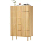 Commode à 5 tiroirs avec tiroirs larges - Meuble de rangement moderne en bois pour chambre, salon, dressing et couloir