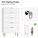 Commode à 5 tiroirs avec tiroirs larges - Meuble de rangement moderne en bois pour chambre, salon, dressing et couloir