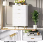 Commode à 5 tiroirs avec tiroirs larges - Meuble de rangement moderne en bois pour chambre, salon, dressing et couloir