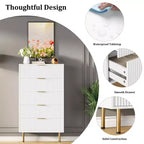 Commode à 5 tiroirs avec tiroirs larges - Meuble de rangement moderne en bois pour chambre, salon, dressing et couloir