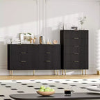 Commode à 5 tiroirs avec tiroirs larges - Meuble de rangement moderne en bois pour chambre, salon, dressing et couloir