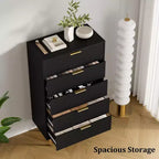 Commode à 5 tiroirs avec tiroirs larges - Meuble de rangement moderne en bois pour chambre, salon, dressing et couloir
