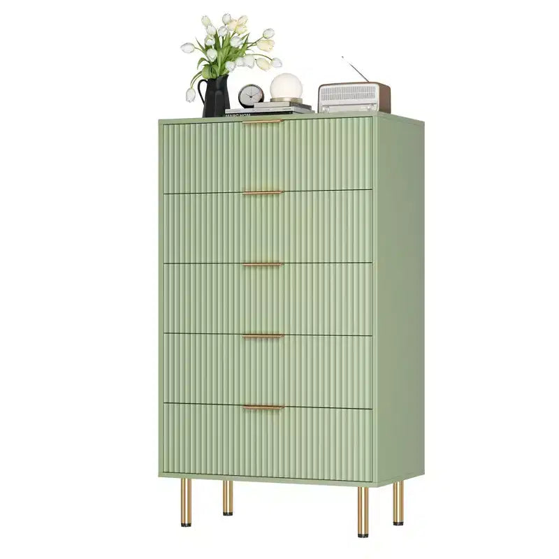 Commode à 5 tiroirs avec tiroirs larges - Meuble de rangement moderne en bois pour chambre, salon, dressing et couloir