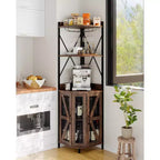 Meuble à vin d'angle pliable à 4 niveaux, en MDF et métal, pour le rangement du vin, organisateur de vin autoportant compact