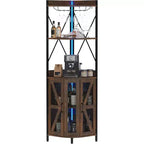 Meuble à vin d'angle pliable à 4 niveaux, en MDF et métal, pour le rangement du vin, organisateur de vin autoportant compact