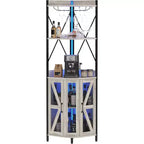 Meuble à vin d'angle pliable à 4 niveaux, en MDF et métal, pour le rangement du vin, organisateur de vin autoportant compact
