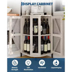 Meuble à vin d'angle pliable à 4 niveaux, en MDF et métal, pour le rangement du vin, organisateur de vin autoportant compact
