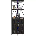 Meuble à vin d'angle pliable à 4 niveaux, en MDF et métal, pour le rangement du vin, organisateur de vin autoportant compact