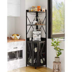 4-Tier Foldable Corner Wine Rack Cabinet, MDF & Metal Wine Storage Cabinet for, Compact Freestanding Wine Organizer