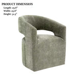 Fauteuil d'appoint TUYOHW avec dossier arrondi, accoudoirs, piètement pivotant, roulettes, assise ronde, tissu texturé neutre, fauteuil de salon ou de chambre