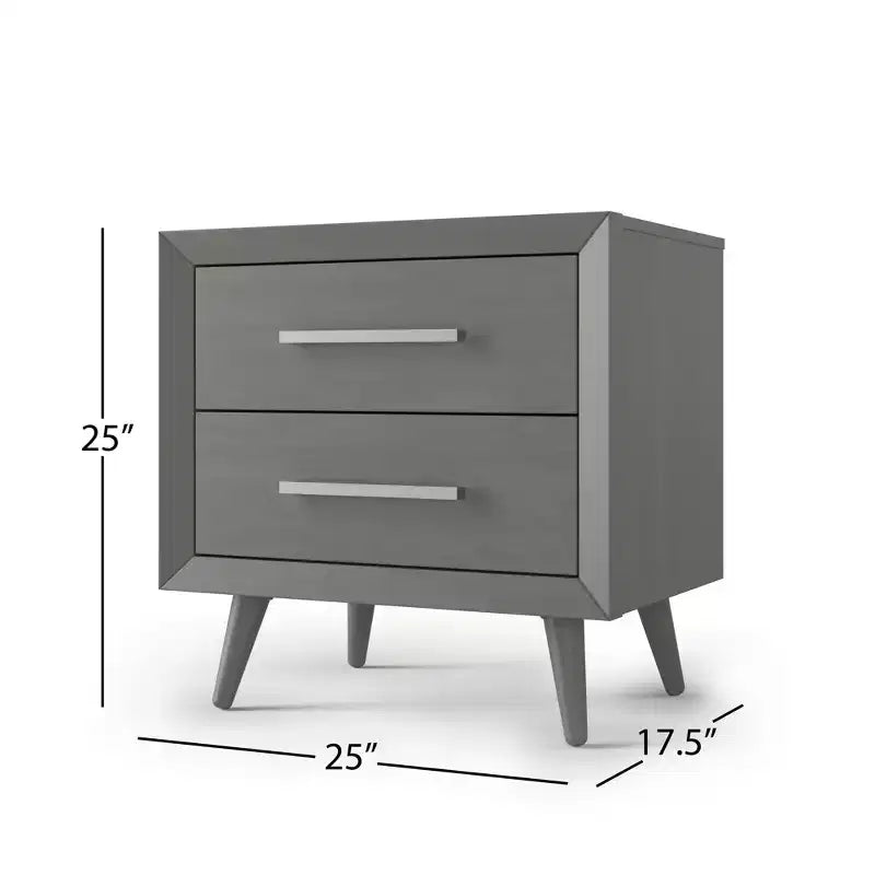 Table de chevet à 2 tiroirs Cranbrook Child Craft pour chambre de bébé ou d'enfant, grands tiroirs de rangement, en pin robuste, finition non toxique et sans danger pour les bébés