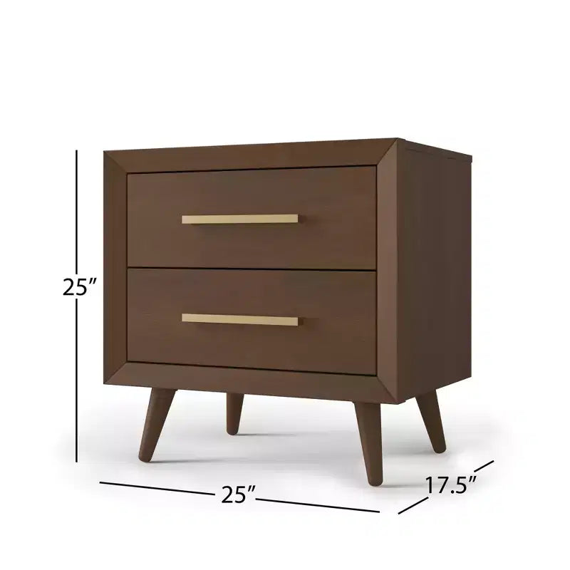 Table de chevet à 2 tiroirs Cranbrook Child Craft pour chambre de bébé ou d'enfant, grands tiroirs de rangement, en pin robuste, finition non toxique et sans danger pour les bébés