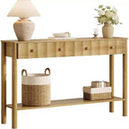 Lantine 55-Inch Console Table with 2 Drawers, Modern Fluted Entryway Table, Narrow Sofa Table for Living Room, Hallway, Foyer