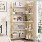 Étagère d'angle à cinq niveaux vert clair Acekool de 72 pouces pour le rangement du salon et de la chambre