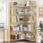 Étagère d'angle à cinq niveaux vert clair Acekool de 72 pouces pour le rangement du salon et de la chambre
