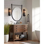 Miroir mural rond noir Uttermost Nassau 30x33