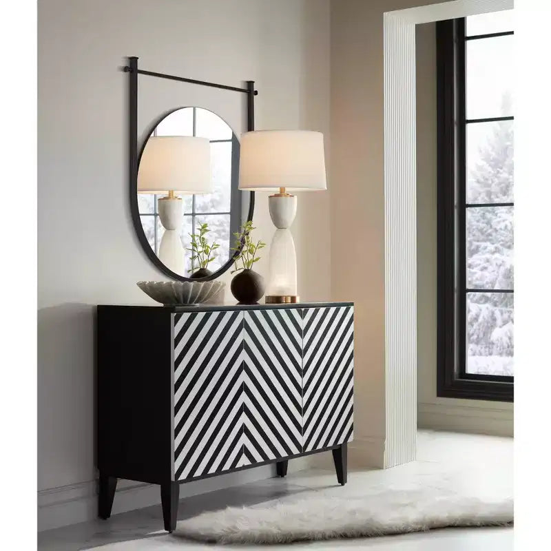 Miroir mural rond noir Uttermost Nassau 30x33