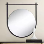 Miroir mural rond noir Uttermost Nassau 30x33
