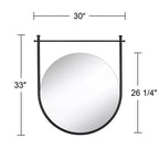 Miroir mural rond noir Uttermost Nassau 30x33