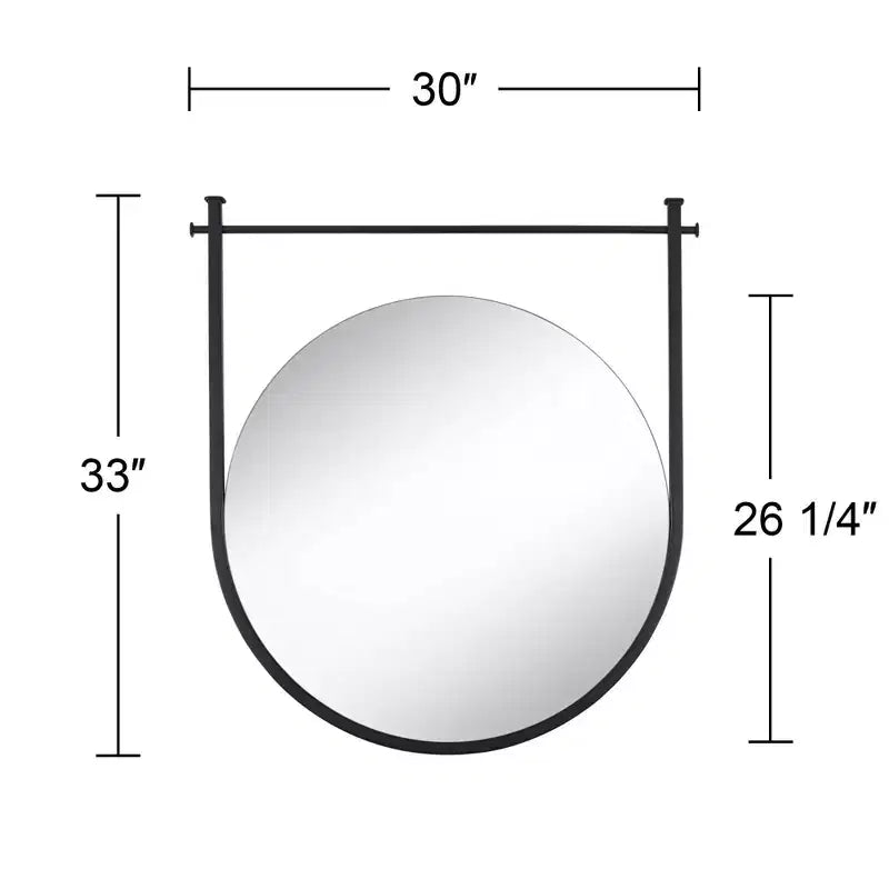 Miroir mural rond noir Uttermost Nassau 30x33