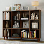 Étagère Bibliothèque Cube Autoportante, Bibliothèque Ouverte avec Base Pieds, Étagère de Rangement Moderne pour Bureau, Salon et Chambre à Coucher