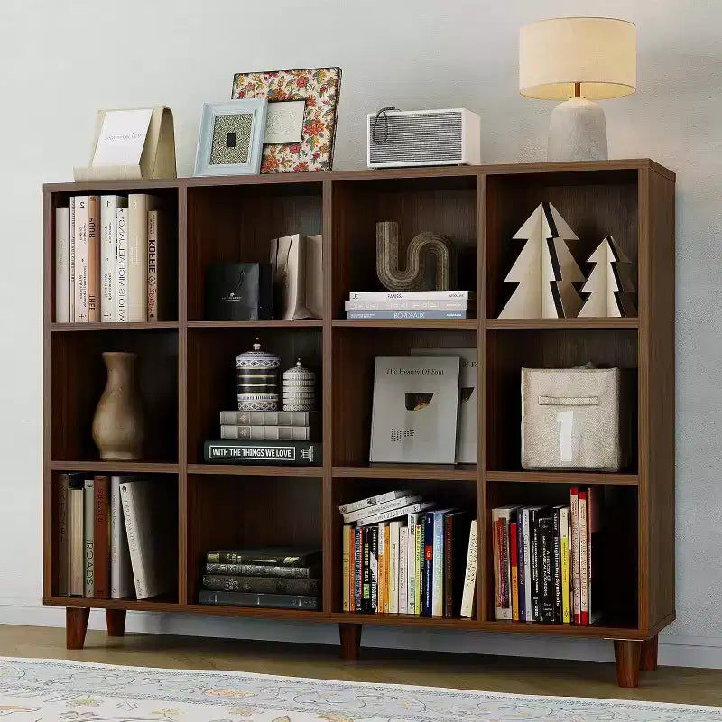 Étagère Bibliothèque Cube Autoportante, Bibliothèque Ouverte avec Base Pieds, Étagère de Rangement Moderne pour Bureau, Salon et Chambre à Coucher