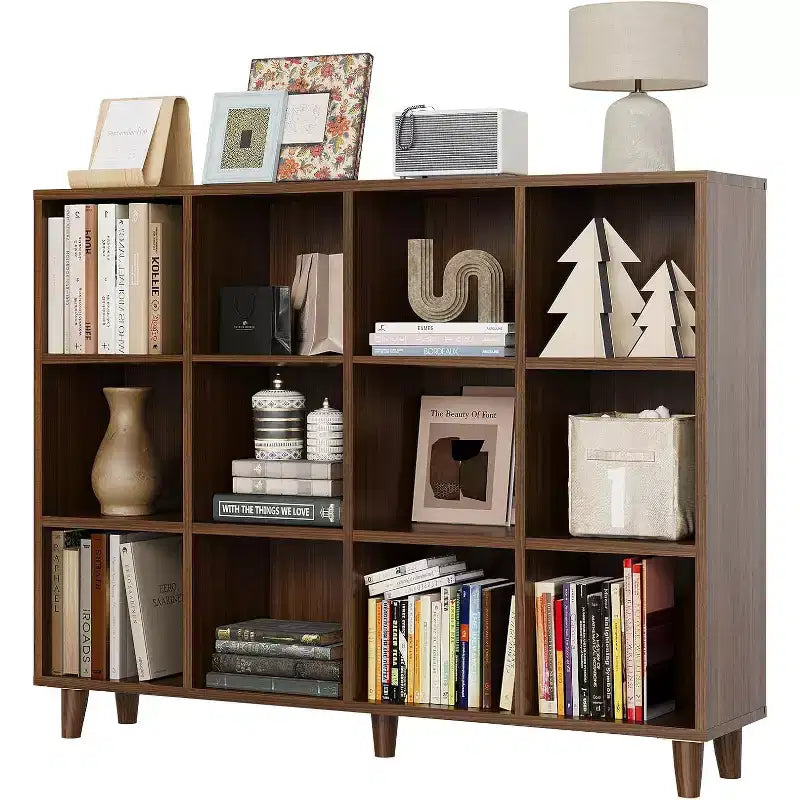 Étagère Bibliothèque Cube Autoportante, Bibliothèque Ouverte avec Base Pieds, Étagère de Rangement Moderne pour Bureau, Salon et Chambre à Coucher