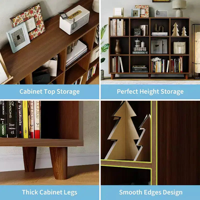 Étagère Bibliothèque Cube Autoportante, Bibliothèque Ouverte avec Base Pieds, Étagère de Rangement Moderne pour Bureau, Salon et Chambre à Coucher