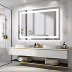 Miroir de salle de bain LED anti-buée MAYEERTY, double source lumineuse avec trois modes d'éclairage