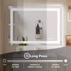 Miroir de salle de bain LED anti-buée MAYEERTY, double source lumineuse avec trois modes d'éclairage