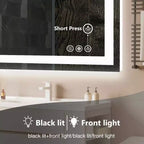 Miroir de salle de bain LED anti-buée MAYEERTY, double source lumineuse avec trois modes d'éclairage