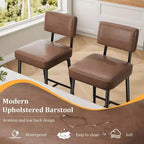 COZONY Tabourets de Bar Hauteur Comptoir Lot de 2, Chaises de Bar 66 cm en Similicuir avec Dossier pour Îlot de Cuisine et Salle à Manger