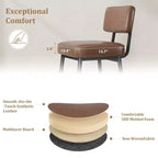 COZONY Tabourets de Bar Hauteur Comptoir Lot de 2, Chaises de Bar 66 cm en Similicuir avec Dossier pour Îlot de Cuisine et Salle à Manger