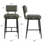 COZONY Tabourets de Bar Hauteur Comptoir Lot de 2, Chaises de Bar 66 cm en Similicuir avec Dossier pour Îlot de Cuisine et Salle à Manger