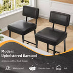 COZONY Tabourets de Bar Hauteur Comptoir Lot de 2, Chaises de Bar 66 cm en Similicuir avec Dossier pour Îlot de Cuisine et Salle à Manger