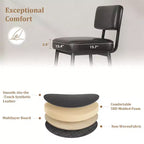 COZONY Tabourets de Bar Hauteur Comptoir Lot de 2, Chaises de Bar 66 cm en Similicuir avec Dossier pour Îlot de Cuisine et Salle à Manger