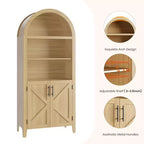 COZONY Bibliothèque Arches avec Portes, Étagère à 5 Niveaux Moderne avec Meuble de Rangement, Étagère de Présentation Ouverte pour Salon et Bureau à Domicile