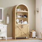 COZONY Bibliothèque Arches avec Portes, Étagère à 5 Niveaux Moderne avec Meuble de Rangement, Étagère de Présentation Ouverte pour Salon et Bureau à Domicile