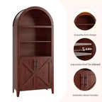 COZONY Bibliothèque Arches avec Portes, Étagère à 5 Niveaux Moderne avec Meuble de Rangement, Étagère de Présentation Ouverte pour Salon et Bureau à Domicile