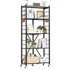 Étagère de rangement pliable à 5 niveaux VIYET avec roulettes 71 x 33 x 167 cm, en métal
