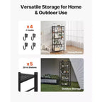 Étagère de rangement pliable à 5 niveaux VIYET avec roulettes 71 x 33 x 167 cm, en métal